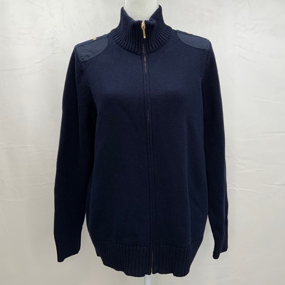 Lauren Ralph Lauren Sweaters - Lauren Ralph Lauren | Women's Navy Blue Zip Cardigan, Size L/XL